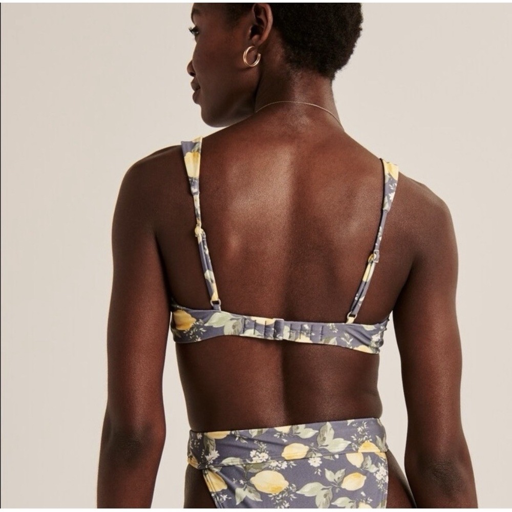 Abercrombie & Fitch Gray Floral Bikini with Yellow Lemon Print - Picture 3 of 7